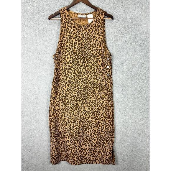 Erika Studio Leopard Print Shift Dress Womens PS  Animal Print Retro VTG 90S‎ - Picture 1 of 6